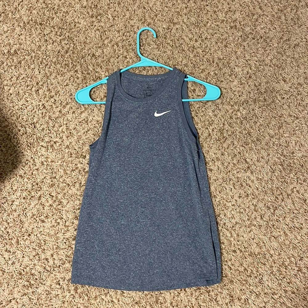 blue and white tank
